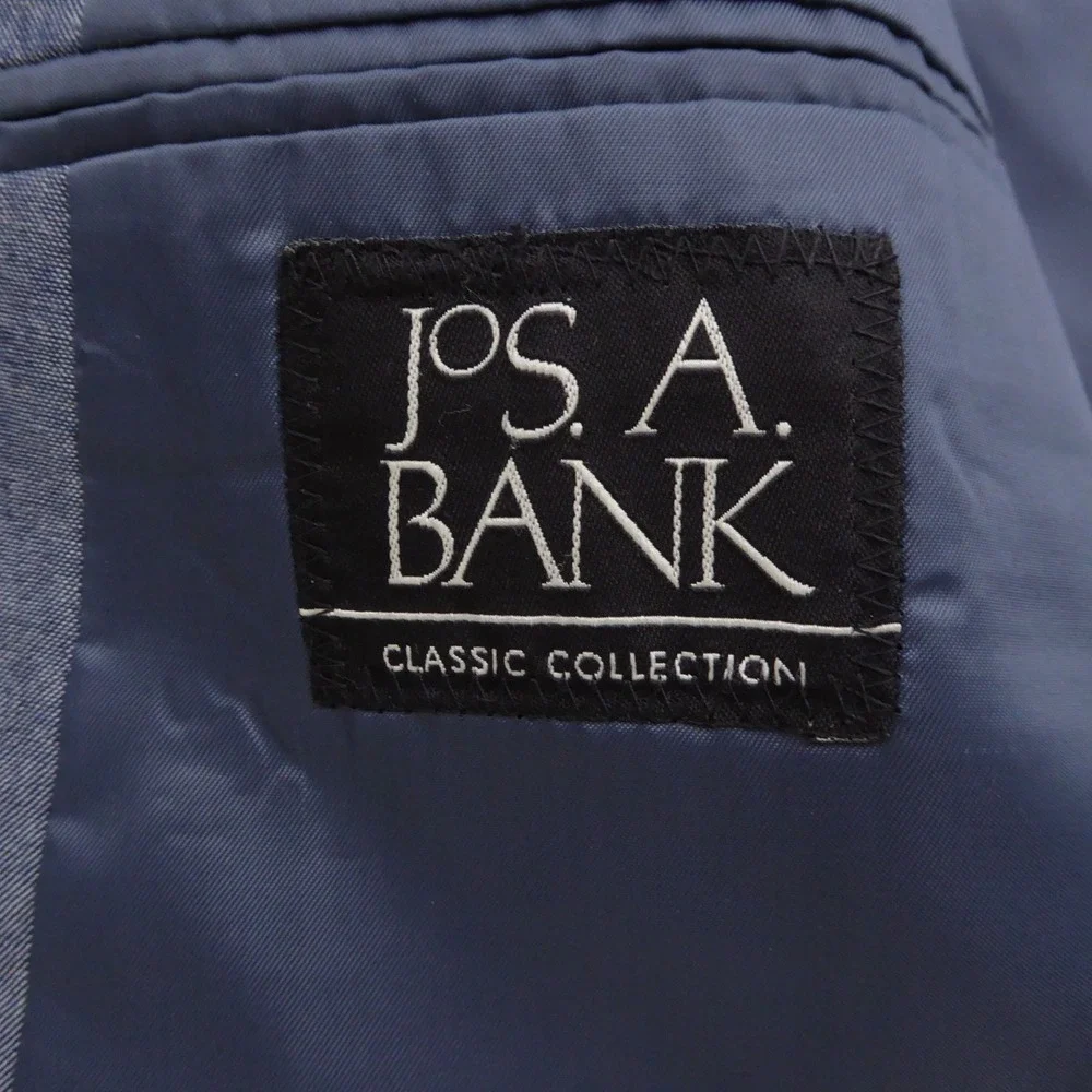 Jos. A. Bank Mens Blazer Sport Coat Blue Classic Collection 100% Cotton 48L